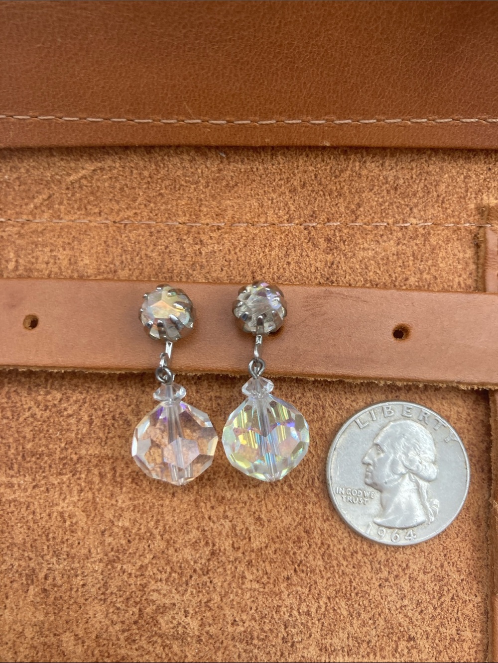 Crystal Drop Dangle Earrings — Iridescent